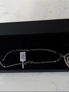 Zales Sterling Silver Twisted Link Necklace with Pave Pendant